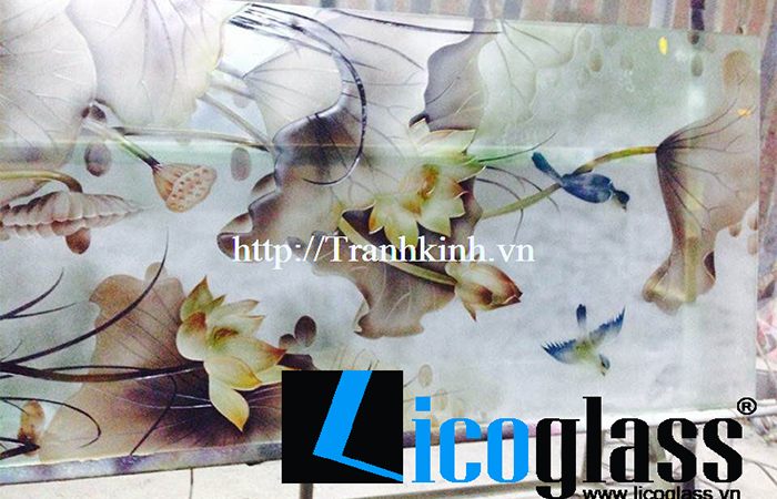 Tranh kính hoa sen TKS23
